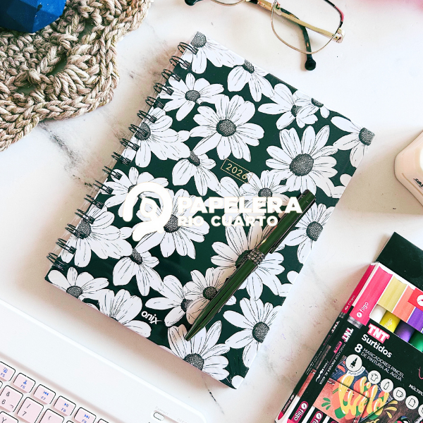 Producto - Agenda onix flores byw  SEMANAL varios motivos