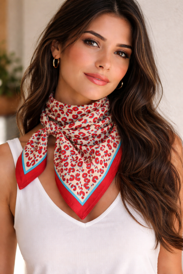 Producto - Pañuelo de seda print and red