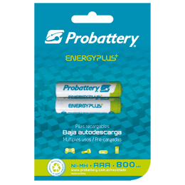 Producto - Pila recargable AAA -800mAh -2 unidades -baja autodescarga -Probattery