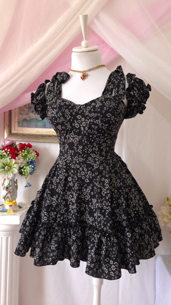 Producto - Vestido Coquette Nadine Estampado Oscuro! IMPORTADO NUEVO