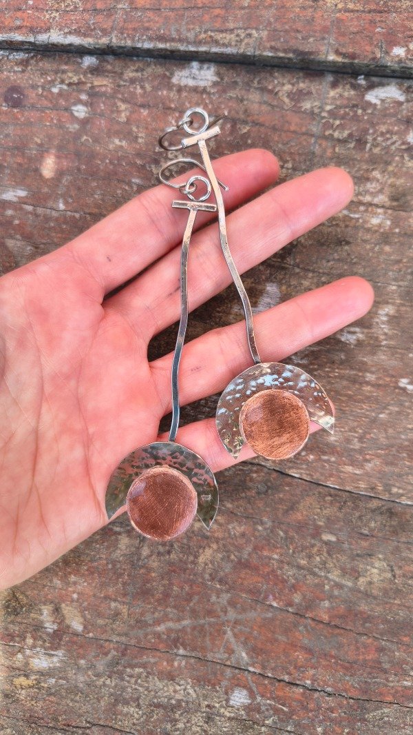 Producto - Aros media luna con cerámica. - 0