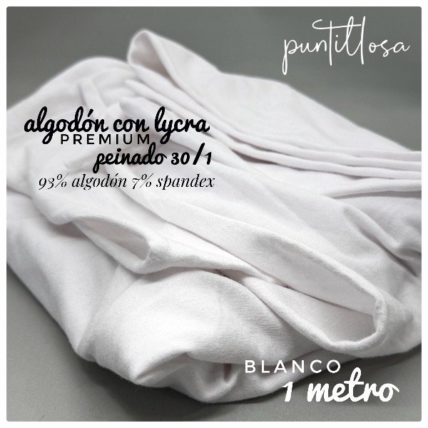 Producto - Algodón con lycra BLANCO - 1 metro