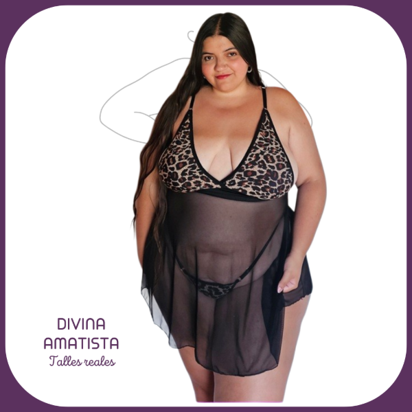 Producto - Baby doll animalprint y microtul