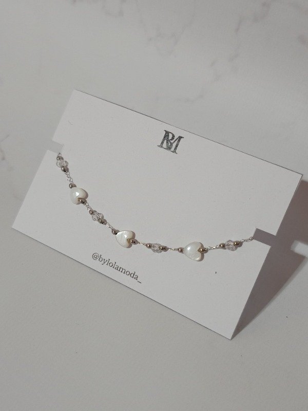 Producto - Pulsera triple corazón nacar