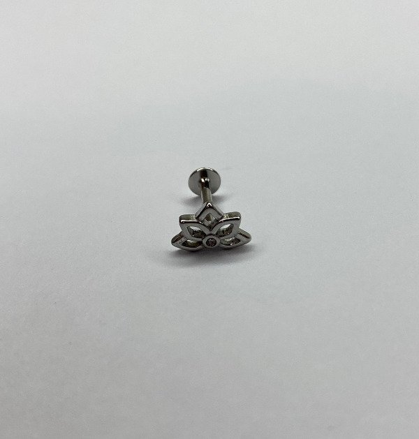 Producto - Labret flor de loto plateada