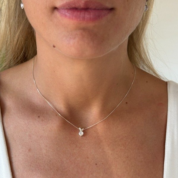 Producto - CONJUNTO -PLATA 925- CADENA VENECIANA 45cm + DIJE PUNTO DE LUZ