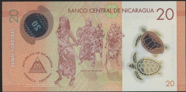 Producto - Nicaragua [P210] 20 Cordobas 2014. Billete Plastico. UNC