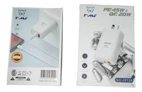 Producto - Cargador Carga Rapida Usb Q.c 20w  P.d 45w  Cable Tipo C