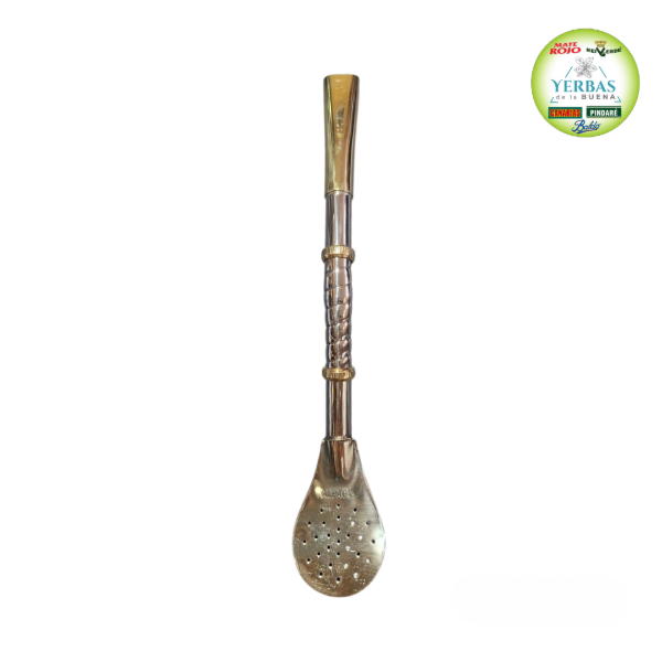 Producto - BOMBILLON PICO DE REY ALPACA BOQUILLA BRONCE TORNEADA DOBLE DIJE (3090)