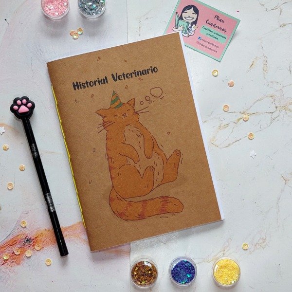 Producto - Libreta veterinaria- gato dormido