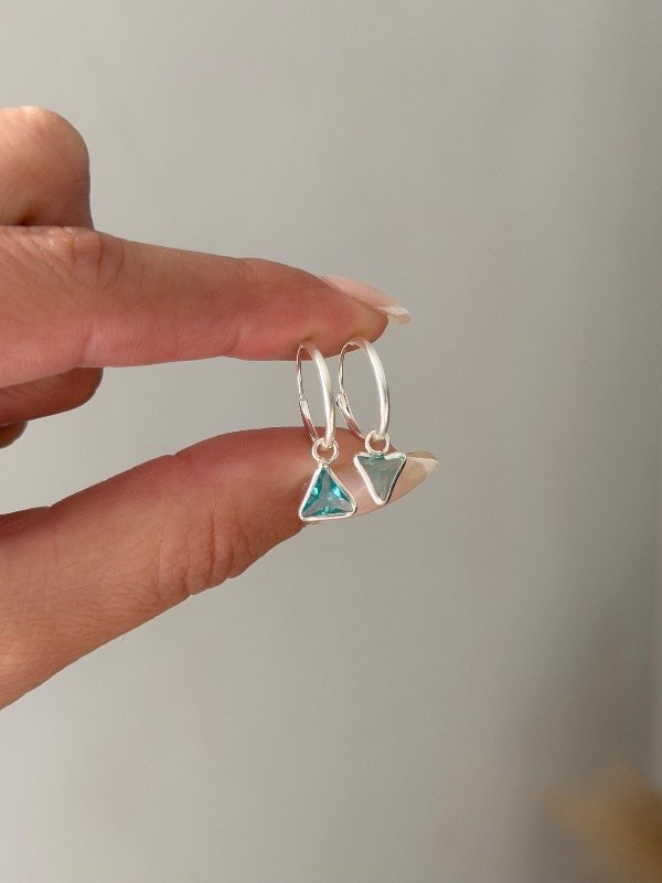Producto - Argollas triangle light blue - 0