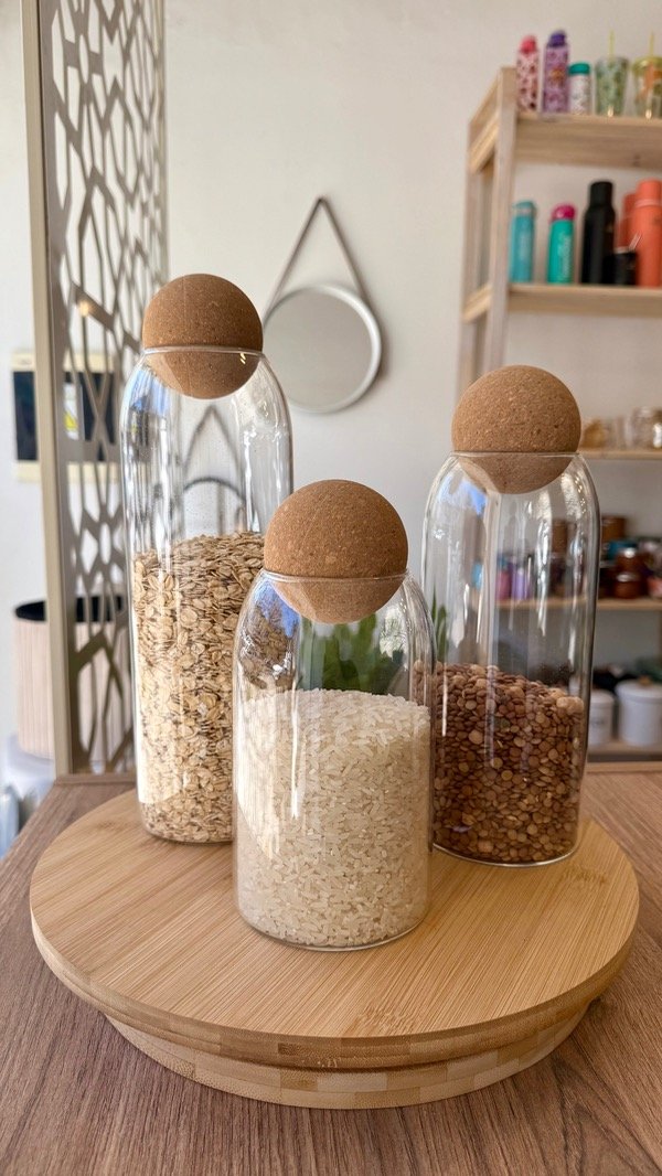 Producto - FRASCO DE VIDRIO LISO CON BOLITA DE CORCHO