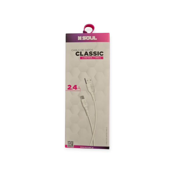 Producto - Cable de Datos Soul Classic USB A a Tipo C 2 metros 2.4A