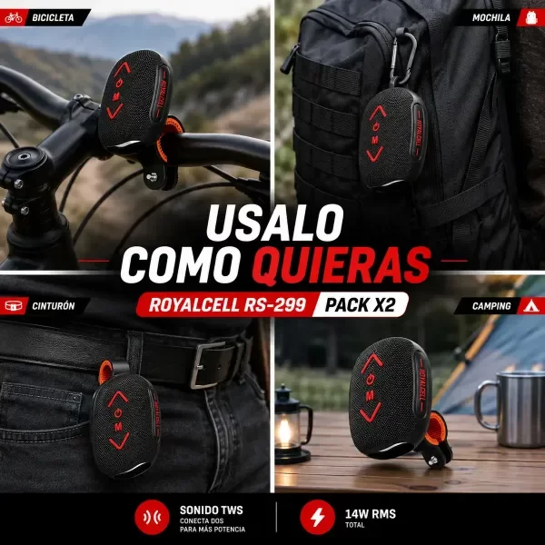 Producto - Parlante Bluetooth Bicicleta Clip Fm Sd Tws - 1