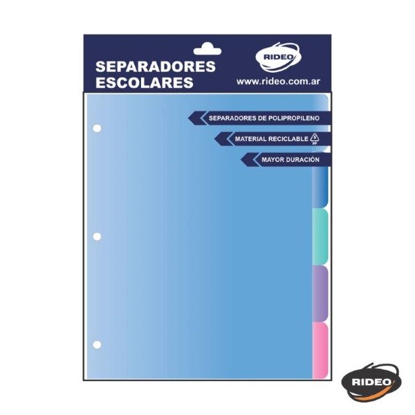 Producto - Separador escolar Rideo 5 pos. Perlado