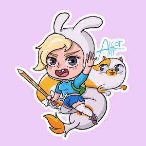 Producto - Stickers en VInilo - Fionna y Cake - Fionna y Cake