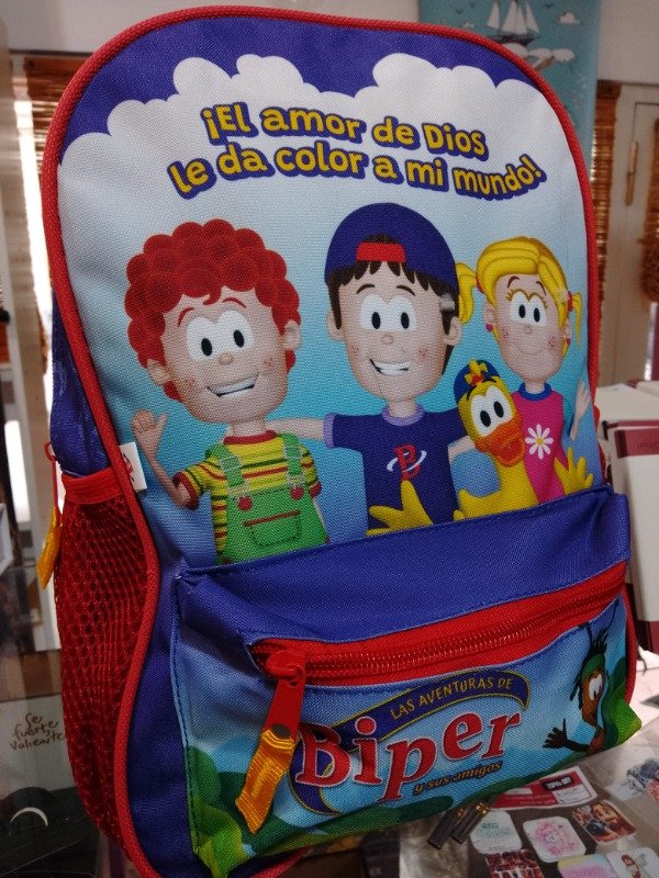 Producto - MOCHILA BIPER - EL AMOR DE DIOS LE DA  COLOR A MI MUNDO