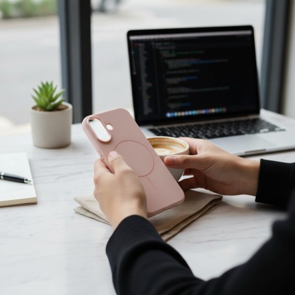 Producto - Funda silicona rosa magsafe