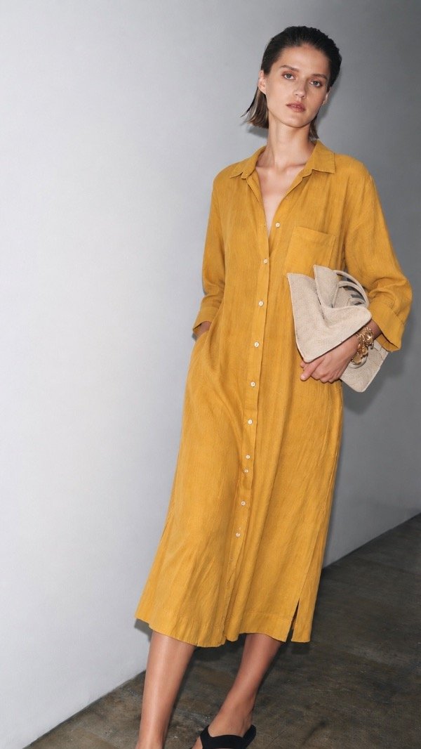 Producto - Vestido camisero de lino Zara TM - 0