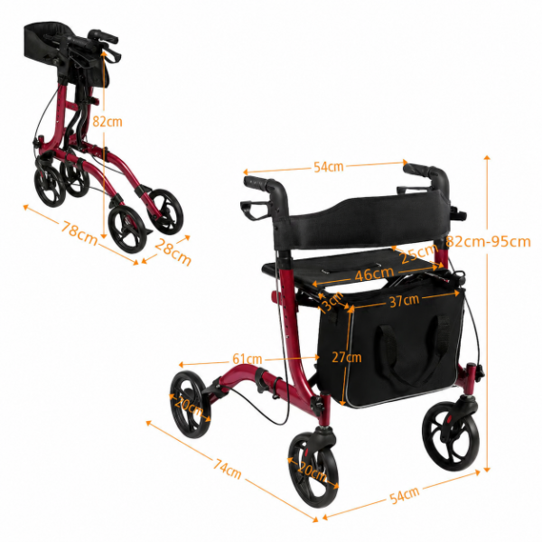 Producto - Andador Ortopedico 4 Ruedas Con Asiento y Freno - 1