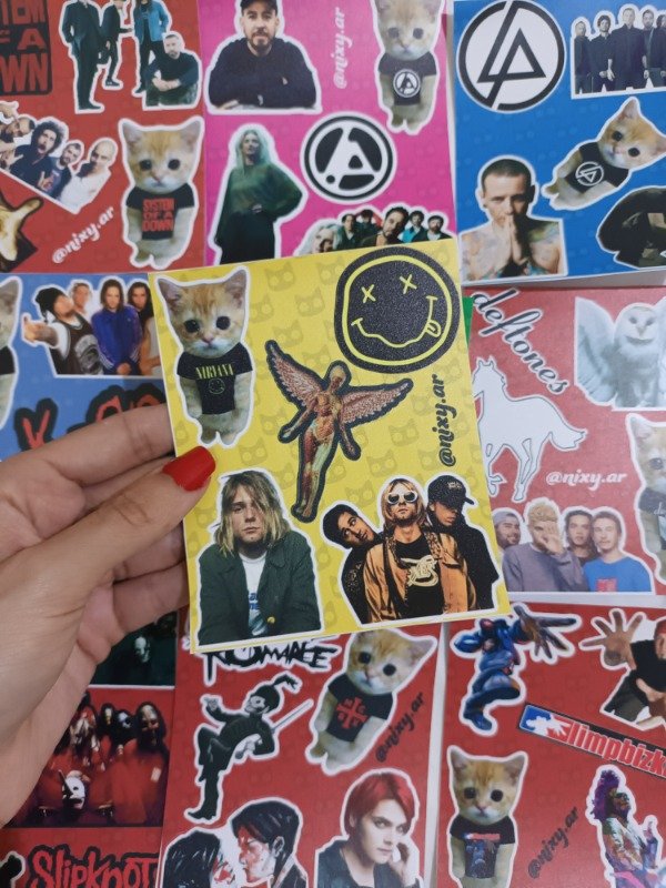 Producto - Plancha de stickers Nirvana