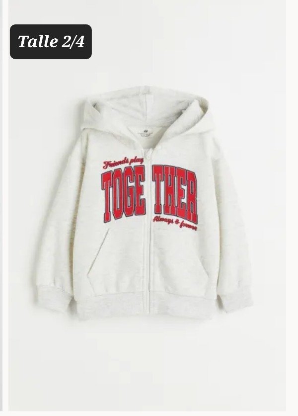 Campera con friza HYM talle 2/4 gris
