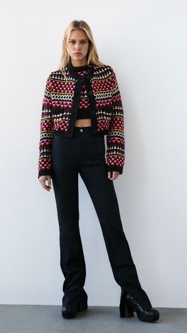 Producto - Cárdigan de punto jacquard Zara - 0