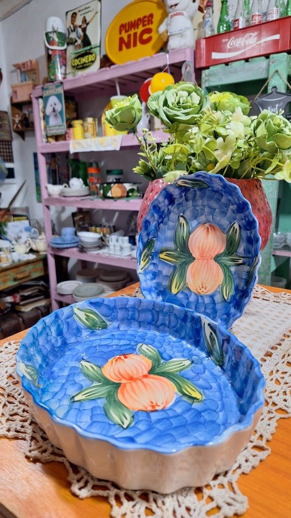 Producto - Set de bandejas de ceramica celeste