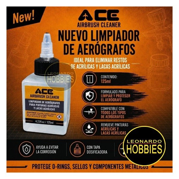 Producto - Limpiador Aerógrafo ACE P/Acrílicos y Lacas Acrílicas - 125ml