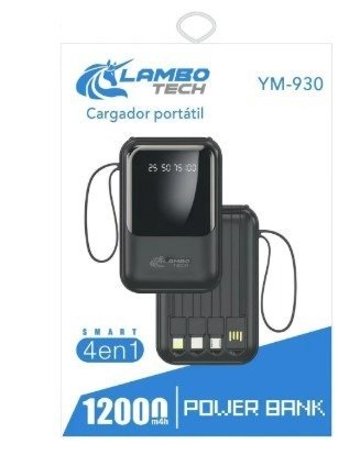Producto - Cargador Portatil Power Bank 4en1 Carga Rapida 12000mAh Lambo Tec
