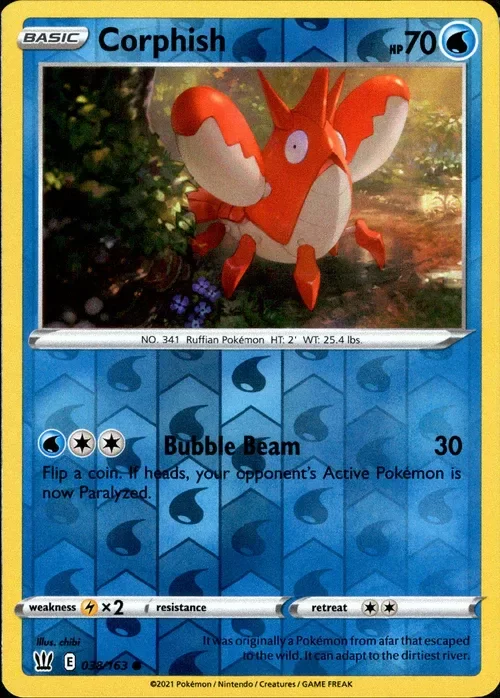Producto - Corphish - 038/163 - Battle Styles - Reverse Holo
