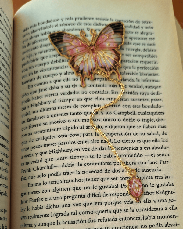 Producto - Marcapáginas metálico "Mariposa rosa"