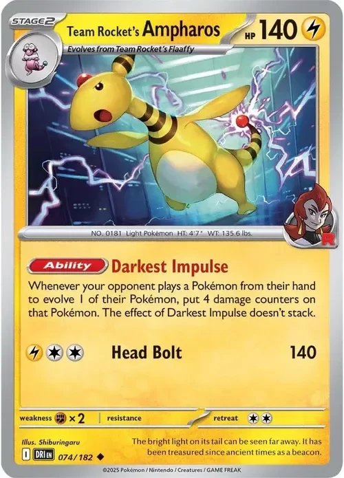 Producto - Team Rocket's Ampharos - 074/182 - Destined Rivals