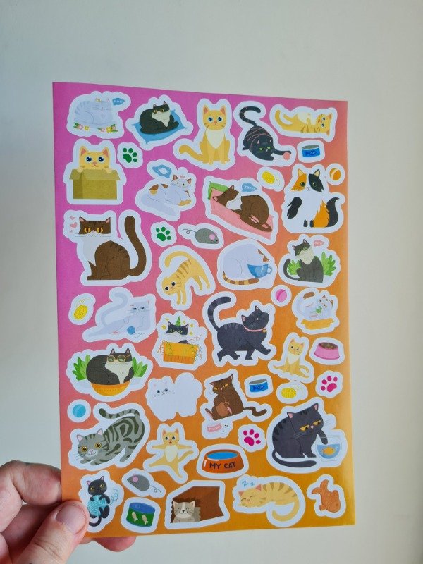 Producto - Plancha de stickers Gatitos