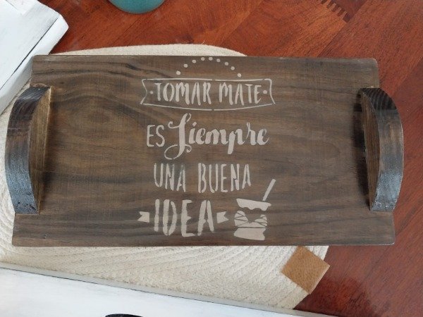 Producto - Bandeja matera Tomar mate es una buena idea 20x35cm