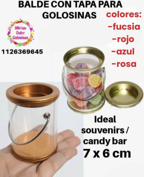 Producto - Dulcero con tapa y manija souvenir transparente