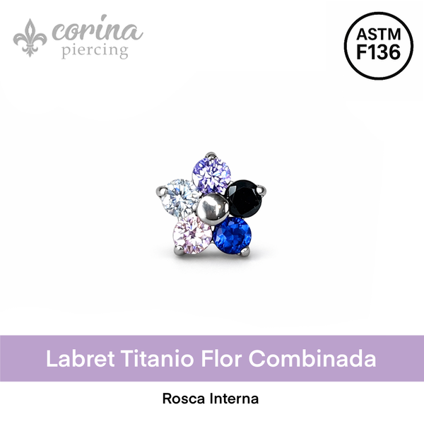 Producto - Labret Titanio Flor Combinada