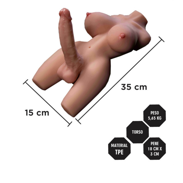 Producto - Muñeca Sexual Torso Realista Trans Con Vagina, Ano Y Pene - 1