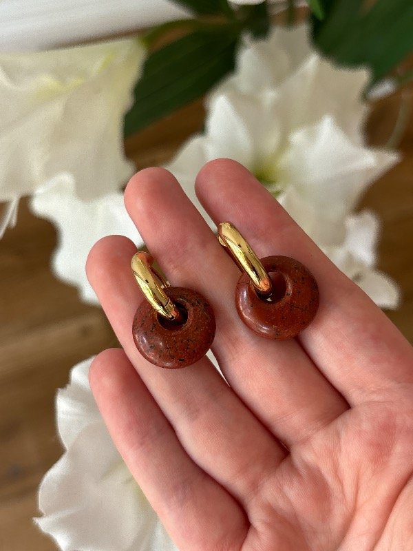 Producto - Argollas Espléndida Jaspe Rojo