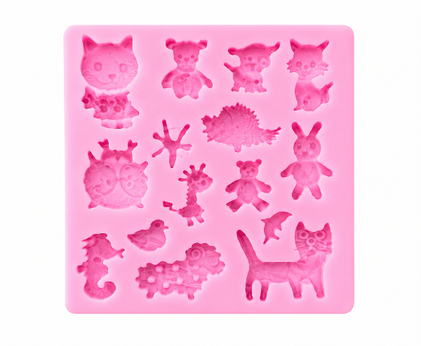 Producto - Molde 16 animales rectangular rosa 1Y3