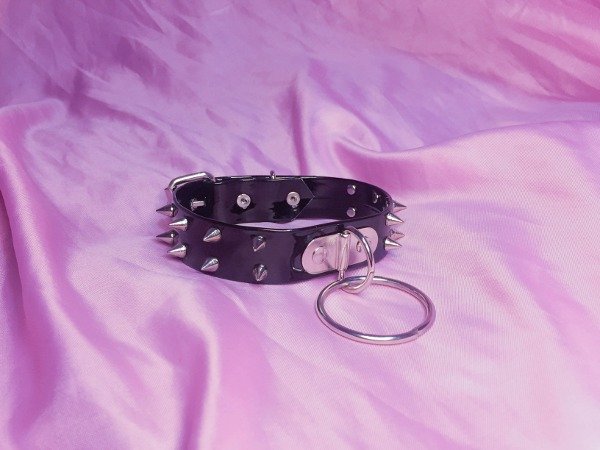 Producto - Choker doble fila de puas mini con aro