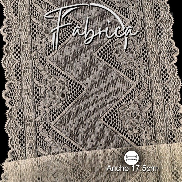 Producto - PS305 Puntilla Manteca. Medida: 17.5cm (por metro)