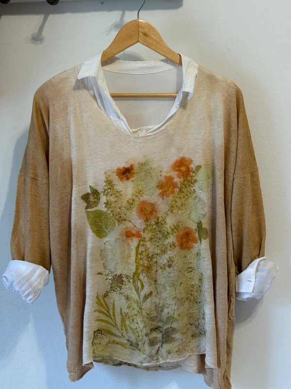 Producto - Remerón ECOPRINT hilo manga 3/4  MOSTAZA