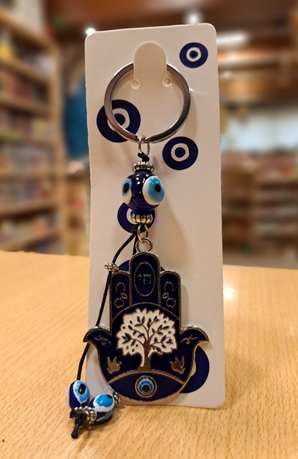 Producto - Llavero de Metal Mano de Fatima Hamsa con ojo turco N 4