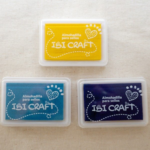 Producto - Promo x 3 Almohadillas entintadas: Amarillo-Celeste-Azul