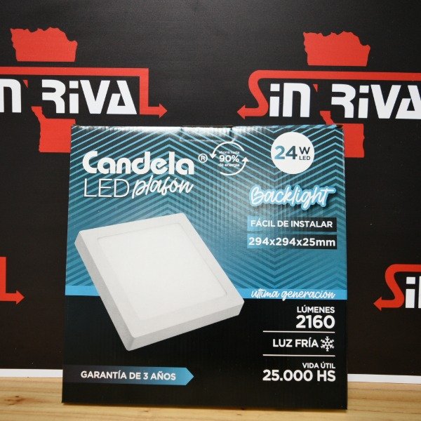 Producto - PLAFON BACKLIGTH CUADRADO BASE 24W FRIA 7568 RUBRO