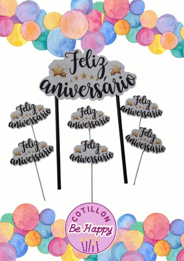 Producto - Decoración para torta FELIZ ANIVERSARIO
