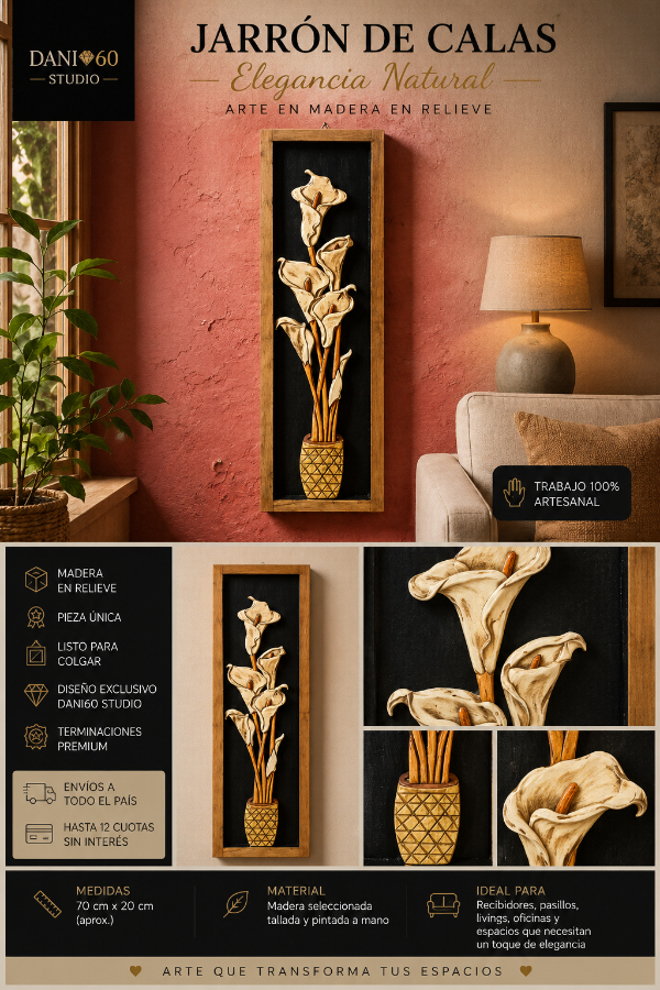 Producto - Jarrón de Calas  Elegancia Natural