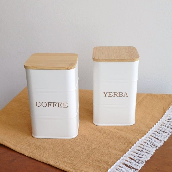 Producto - Lata de Yerba con tapa de Bambu