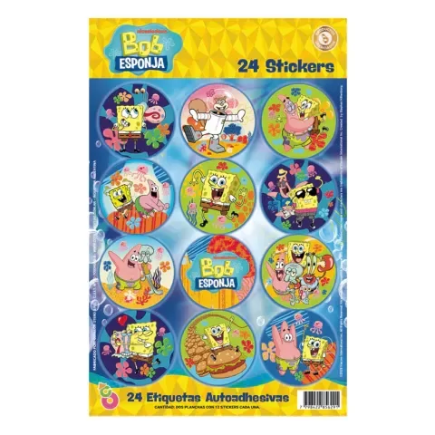 Producto - Sticker Bob esponja x 24un